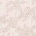 Papeldecor|Premium-Tapete Pastellrosa mit goldenen Palmen im Metallic-Look|Tapeten