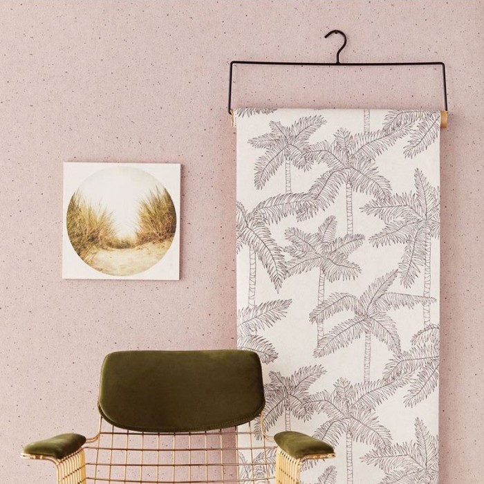 Papeldecor|Premium-Tapete Flieder mit Putzstruktur und Porzellan-Effekt|Tapeten