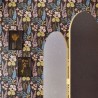 Papeldecor|Papier peint premium scandinave noir avec fleurs colorées|Papier Peint