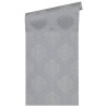 Architects Paper|Damask wallpaper in metallic grey, perfect for an elegant living room|Wallpaper