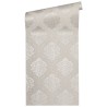 Architects Paper|Papier peint damassé beige métallisé, élégant et raffiné|Papier Peint