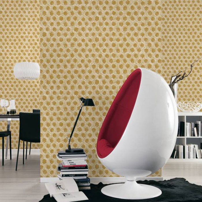 Architects Paper|apel pintado dorado efecto metálico, diseño moderno|Papel Pintado