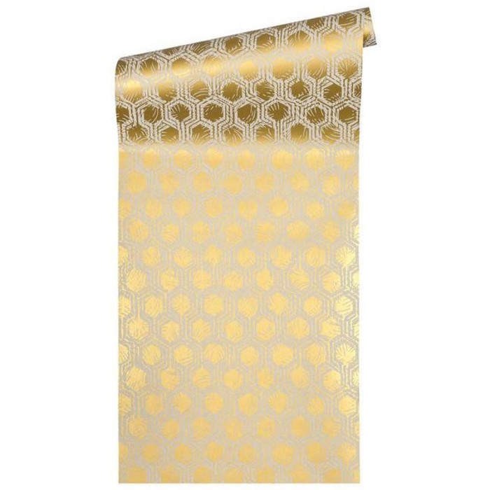 Architects Paper|apel pintado dorado efecto metálico, diseño moderno|Papel Pintado