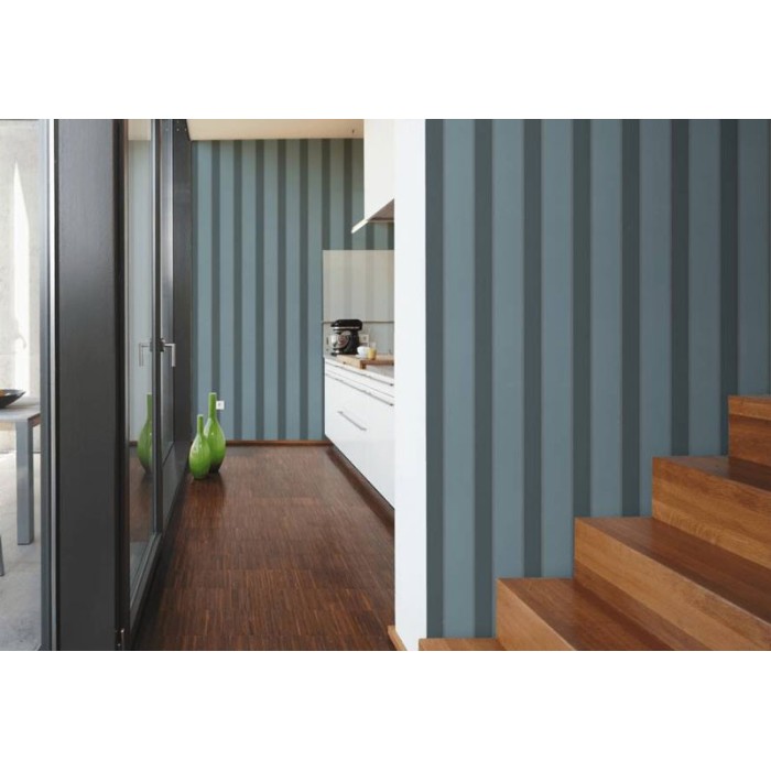 Architects Paper|Papel pintado rayas azules moderno, efecto metalizado|Papel Pintado