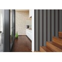 Architects Paper|Modern living room striped wallpaper in metallic grey|Wallpaper