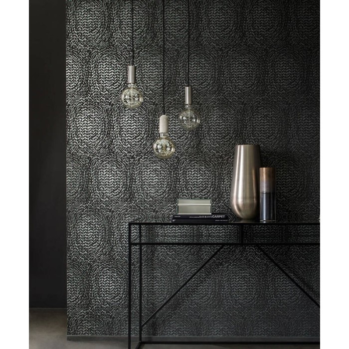 Architects Paper|Modern hallway wallpaper in metallic black|Wallpaper