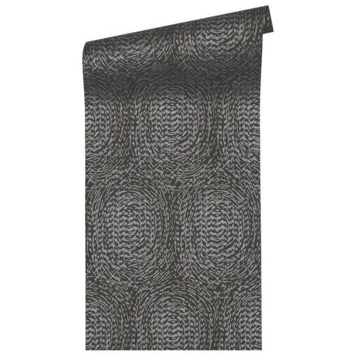 Architects Paper|Modern hallway wallpaper in metallic black|Wallpaper
