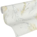 Papeldecor|Wallpaper grey and yellow palm leaves|Wallpaper