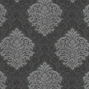 Grandeco|Ornamental damask green classic style wallpaper|Damask