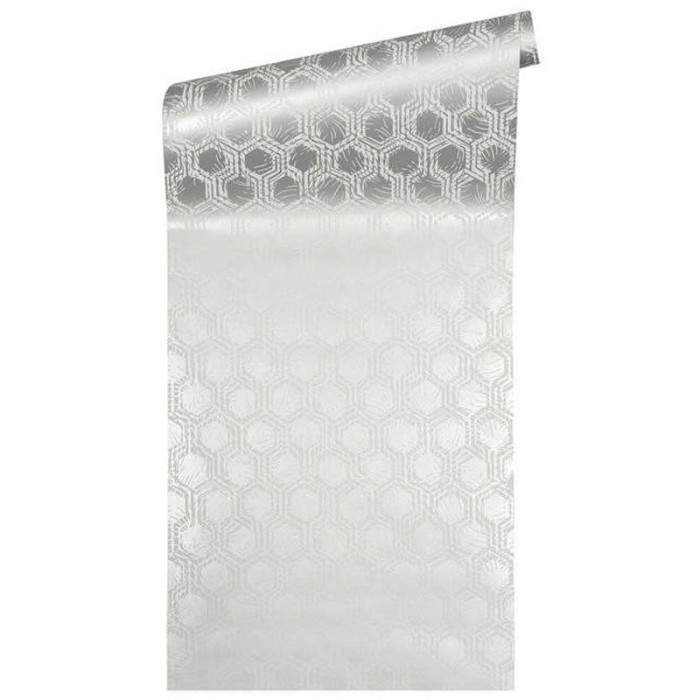 Papeldecor|Moderne Tapete Silber mit abstraktem Designhintergrund|Tapeten