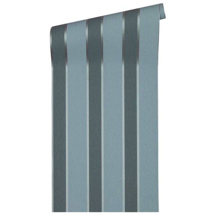 Papeldecor|Modern blue metallic striped wallpaper|Wallpaper
