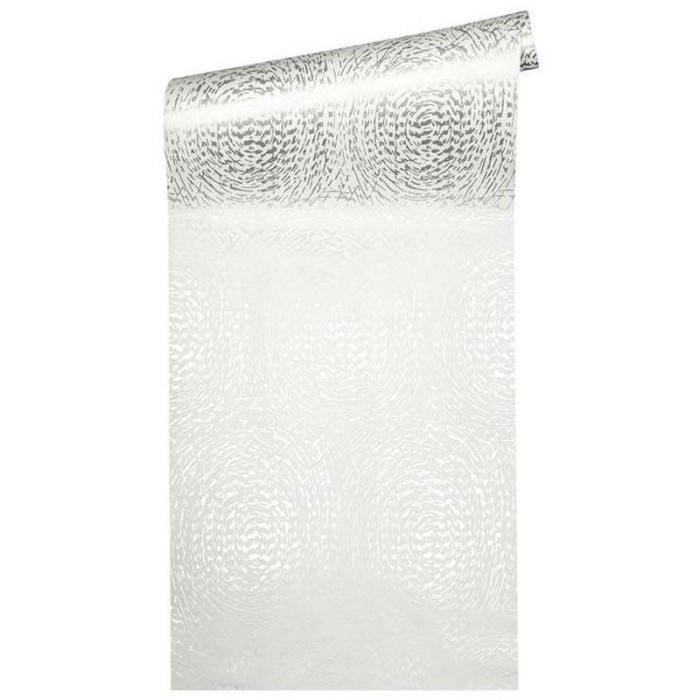 Papeldecor|Moderne Tapete Weiß metallisiert|Tapeten