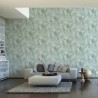 Papel pintado moderno, hojas de palmera turquesa -  218-19321