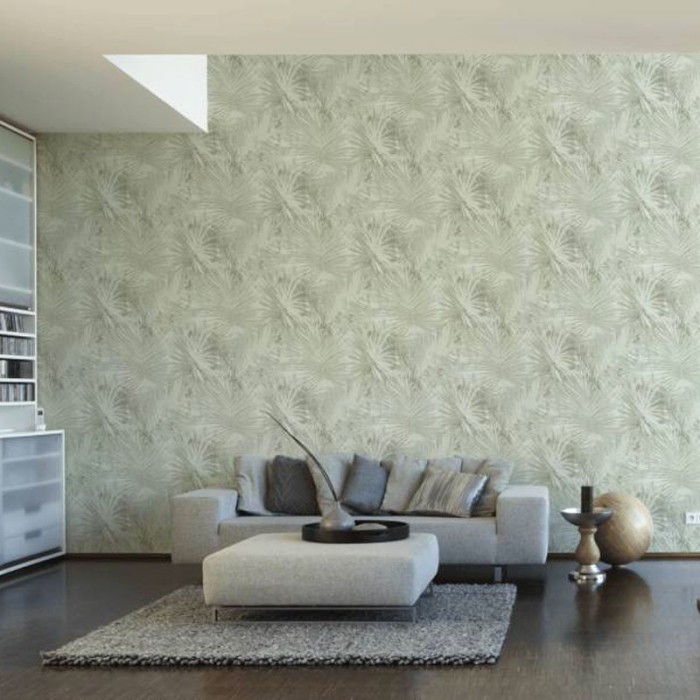 Papeldecor|Papel pintado hojas de palma verde claro|Papel Pintado