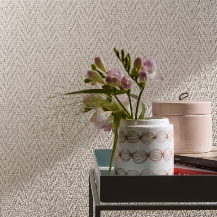 Papeldecor|Tapete Fischgrätgewebe Beige-Creme|Tapeten