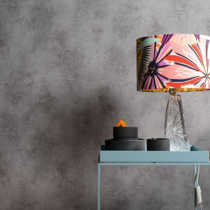 Papeldecor|Papier peint effet plâtre gris ardoise|Papier Peint