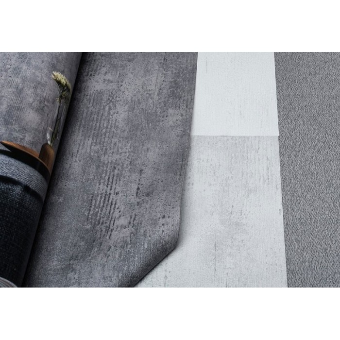 Papel pintado efecto muro de hormigón liso con textura gris oscuro -  219-1639