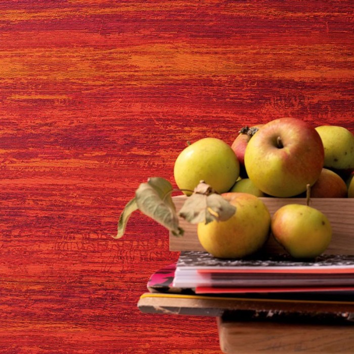 Papeldecor|Moderne abstrakte Tapete mit Rafia-Textur in Rot und Orange|Tapeten