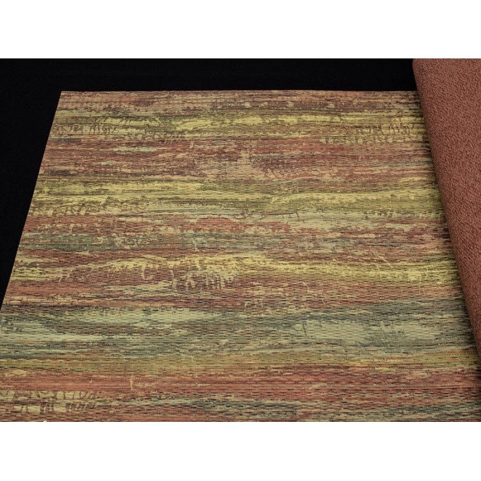 Papeldecor|Modern abstract style wallpaper with raffia texture in green and brown|Wallpaper