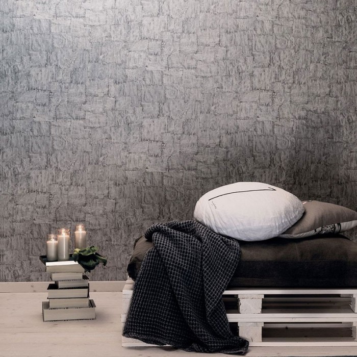 Papeldecor|Papier peint industriel imitation mur béton gris|Papier Peint