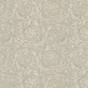 Versace|Ornamental wallpaper with metallic grey and gold texture|Wallpaper