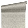 Versace|Ornamental wallpaper with metallic grey and gold texture|Wallpaper