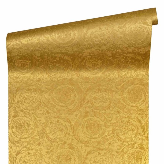 Versace|Ornamentale Tapete metallische Textur gold|Tapeten