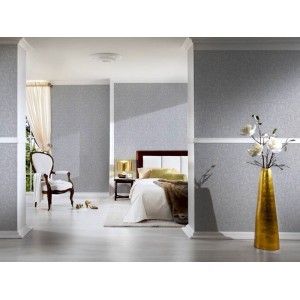 Versace|Ornamental wallpaper with metallic grey and gold texture|Wallpaper 2
