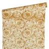Versace|Ornamental wallpaper in white and gold metallic|Wallpaper