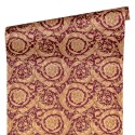 Versace|Ornamental wallpaper in red and gold metallic|Wallpaper