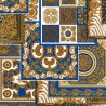 Versace|Papel pintado collage barroco clásico moderno azul y dorado|Papel Pintado