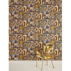 Versace|Barock Collage Tapete klassisch modern schwarz und gold|Tapeten 2