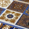 Versace|Baroque collage wallpaper in classic modern style blue and gold|Wallpaper