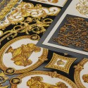Versace|Baroque collage wallpaper in classic modern style black and gold|Wallpaper