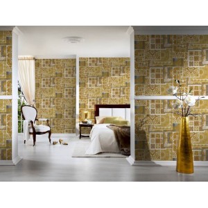 Versace|Barock Collage Tapete klassisch modern schwarz und gold|Tapeten 2