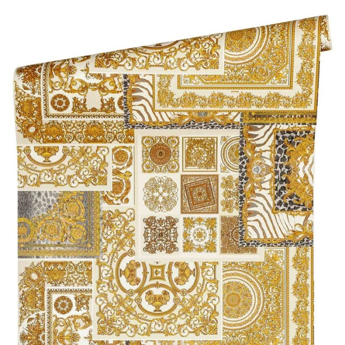 Versace|Papier peint collage baroque style classique moderne doré|Papier Peint