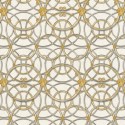 Versace|Papel pintado barroco clásico metalizado con círculos plata y oro|Papel Pintado