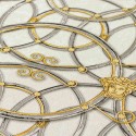 Versace|Papel pintado barroco clásico metalizado con círculos plata y oro|Papel Pintado
