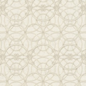 Versace|Barock klassische Tapete metallische Kreise grau und silber|Tapeten