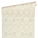 Versace|Barock klassische Tapete metallische Kreise weiß|Tapeten