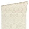 Versace|Baroque classic wallpaper with metallic circles in white|Wallpaper