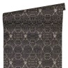 Versace|Baroque classic wallpaper with metallic circles in black and grey|Wallpaper