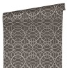 Versace|Baroque classic wallpaper with metallic circles in grey and silver|Wallpaper