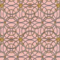 Versace|Papel pintado barroco clásico metalizado con círculos rosa y dorado|Papel Pintado