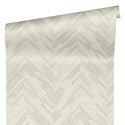 Versace|Carved wood wallpaper in herringbone grey gloss|Wood Imitation
