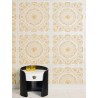 Versace|Baroque wallpaper with floral circles in beige and gold|Wallpaper
