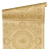Versace|Baroque wallpaper with floral circles in gold|Wallpaper