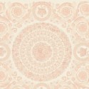 Versace|Baroque wallpaper with floral circles in pink pearl|Wallpaper