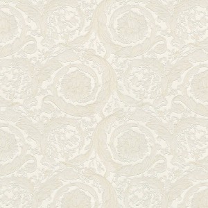 Elitis|Contemporary white wallpaper imitating carved wood|Wallpaper