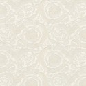 Versace|Papier peint ornemental classique blanc crème métallisé|Papier Peint